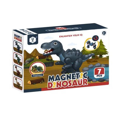 Joc constructii magnetic, dinozaur, 7 piese