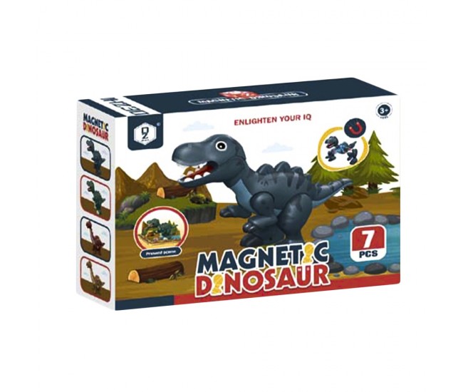 Joc constructii magnetic, dinozaur, 7 piese