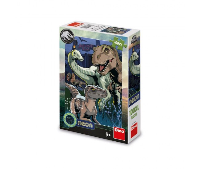 Puzzle neon Jurasic World, 100 piese - DINO TOYS