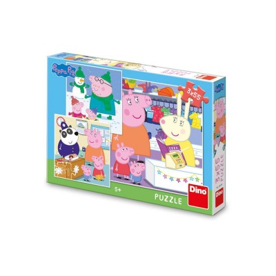 Puzzle Peppa Pig, 3x55 piese - DINO TOYS