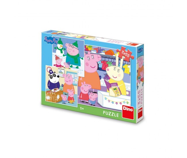 Puzzle Peppa Pig, 3x55 piese - DINO TOYS