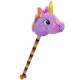 Unicorn de calarit, cu tija + rotile, cu sunet, mov/albastru/roz/galben, 80 cm