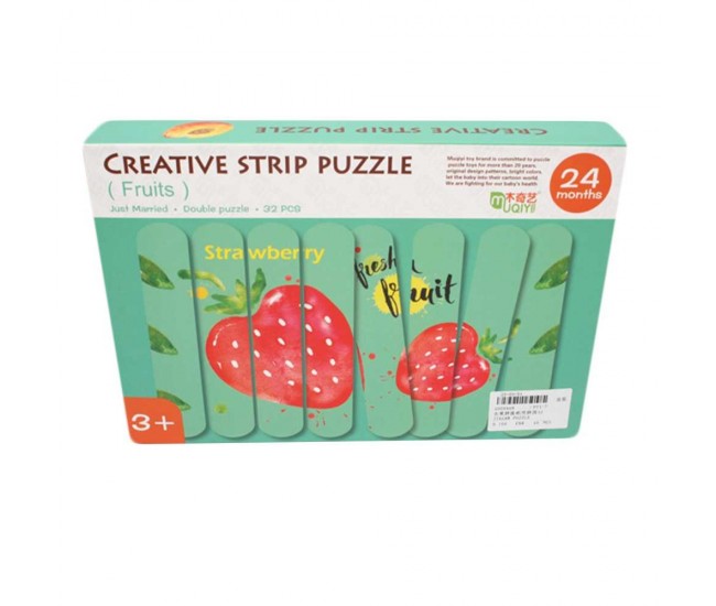 Puzzle betisoare din lemn, Fructe, 32 piese