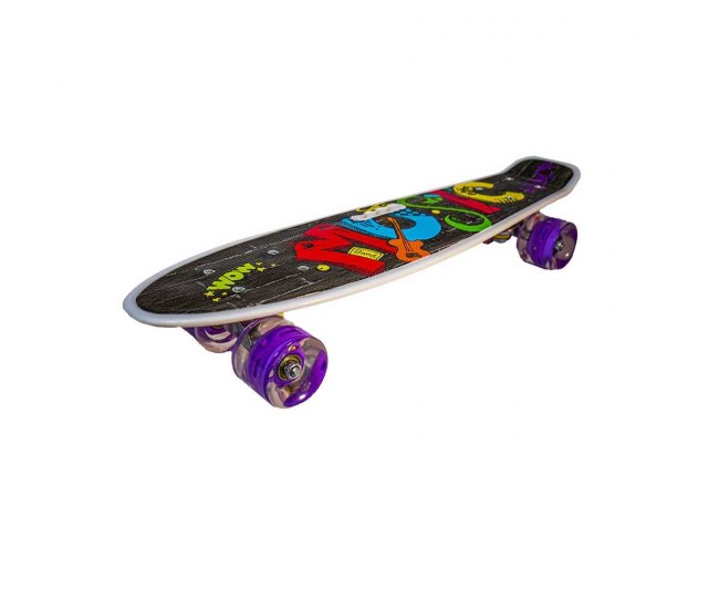 Placa skateboard cu roti silicon, led