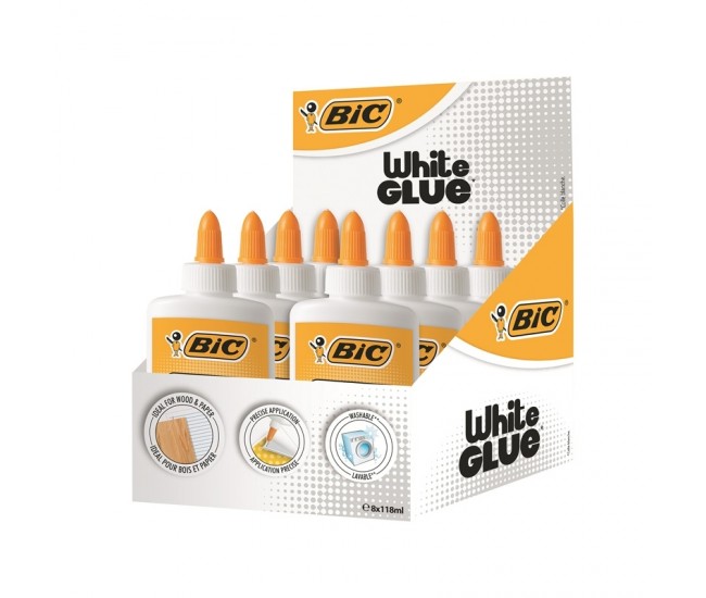 Lipici alb 118 ml 8/cutie - BIC