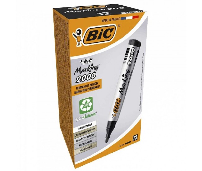 Marker permanent 2000 negru 12/cutie - BIC