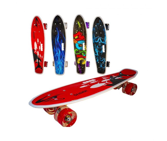 Placa skateboard cu roti silicon, led