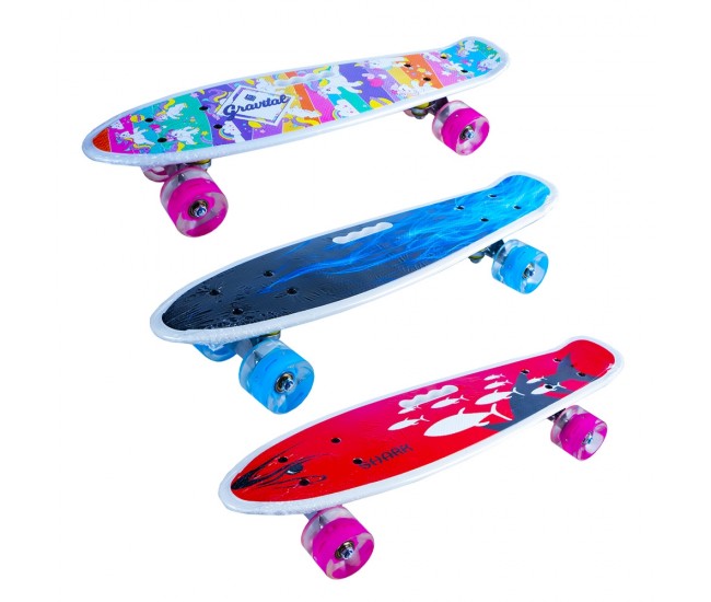 Placa skateboard cu roti silicon, led