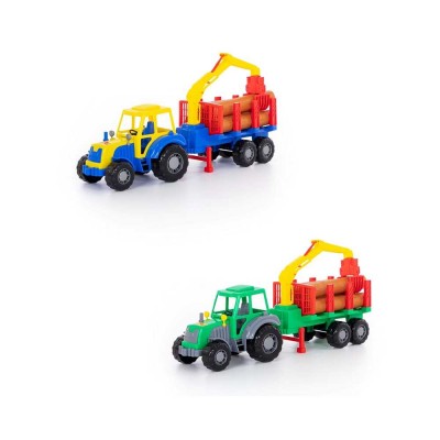 Tractor cu remorca + lemne - Altay, 61x17x25 cm, Polesie