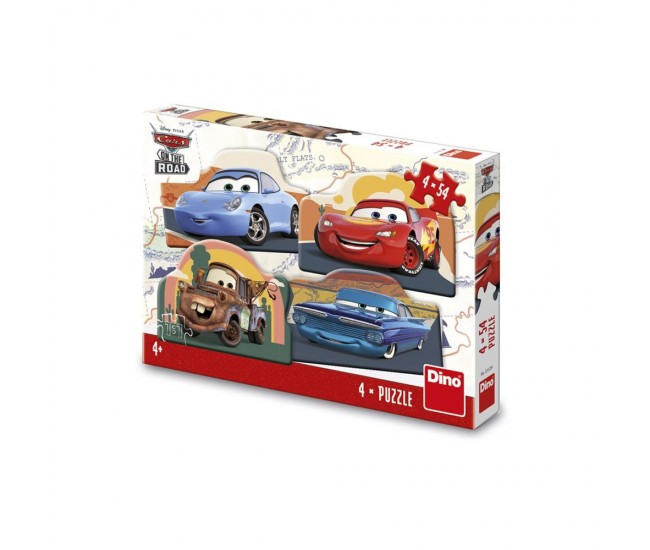 Puzzle Cars, 4x54 piese - DINO TOYS