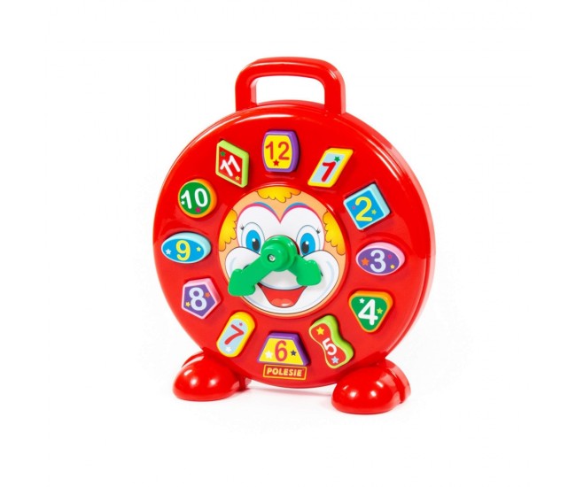 Ceas educativ+forme - Clown, 26x7x30 cm, Polesie