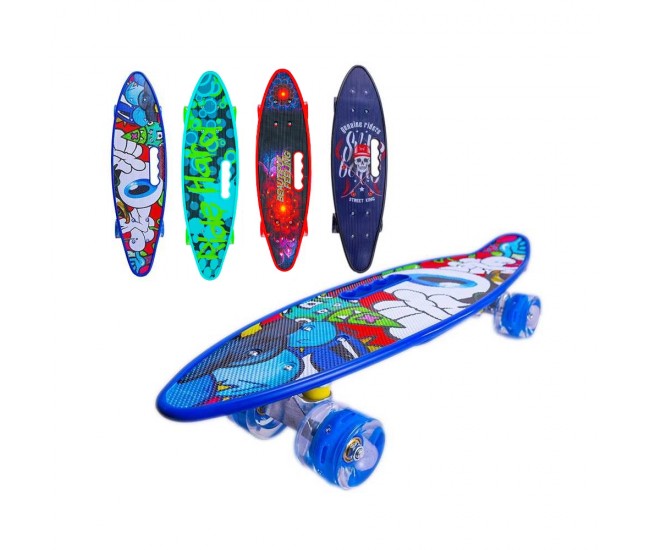 Placa skateboard cu roti silicon, led