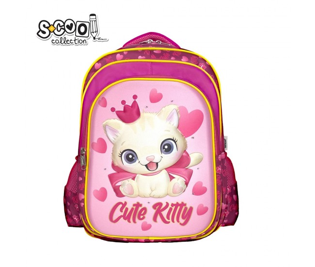 Ghiozdan 3D cu led CUTE KITTY, 40x32x19.5 cm - S-COOL