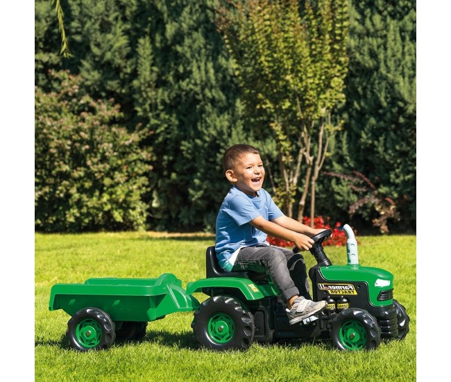 Tractor cu pedale si remorca/verde/53x143x45 - Dolu