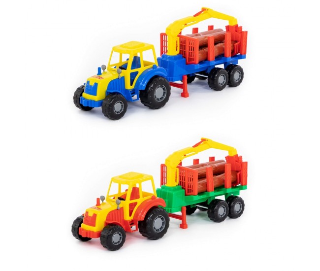 Tractor cu remorca lemne, 46,6x13,4x20 cm, Polesie