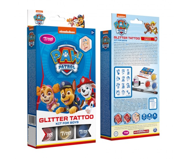 Set tatuaje cu sclipici, Paw Patrol, Baieti