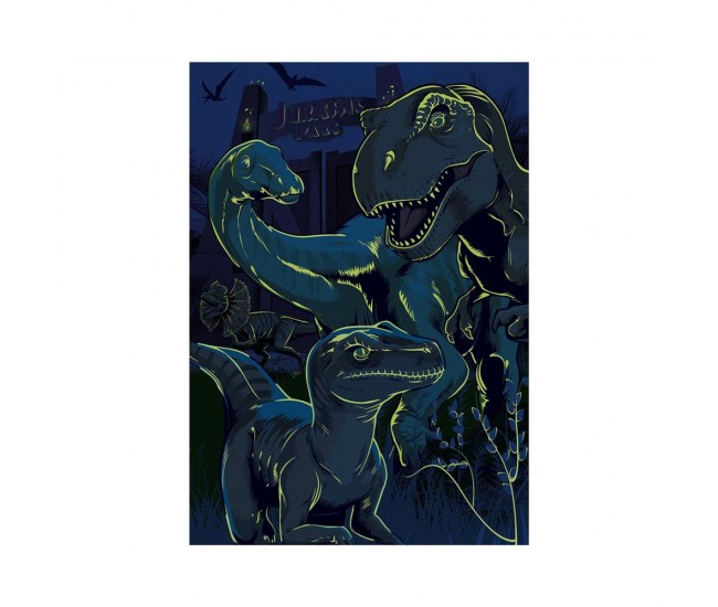 Puzzle neon Jurasic World, 100 piese - DINO TOYS