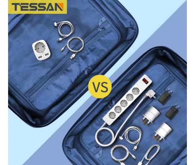 Adaptor Europe to UK Tessan TS-611, EU - UK, 2xUSB - 2,4A, 10A