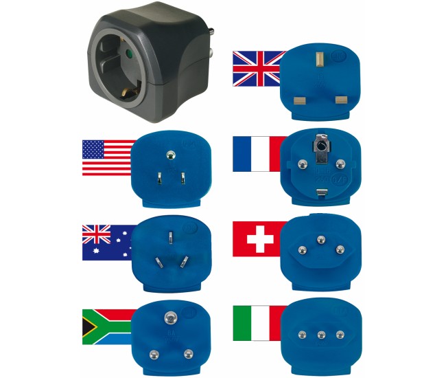 Set Adaptor pentru priza Brennenstuhl 7 in1, Universal peste 150 de tari