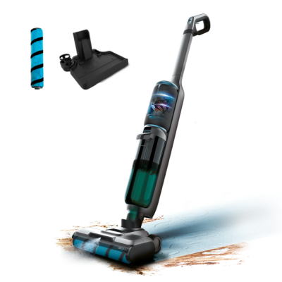 Aspirator vertical cu functie mop Cecotec FreeGo WashVacuum Spray, 250W, Autonomie 30minute, 2 rezervoare, Baza cu autocuratare