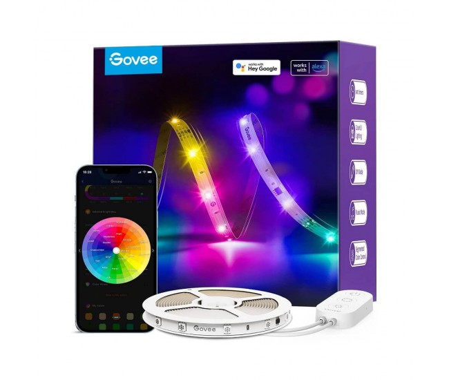 Banda LED Govee H618A RGBIC, 5m, Sincronizare Muzica, Wifi si Bluetooth, Alexa , Google Asistant