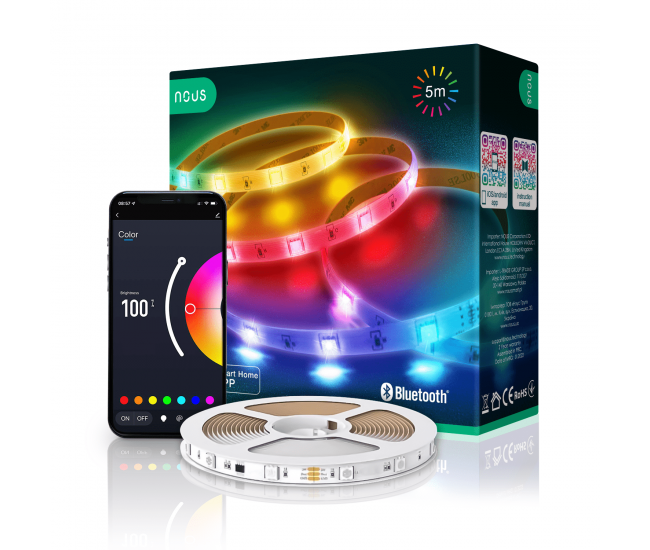 Banda LED Nous RGB F6, 5m, Bluetooth, control aplicatie