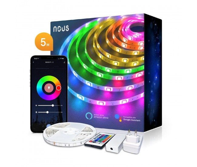 Banda LED Smart Nous F1 WiFi, 5 metri, Control APP