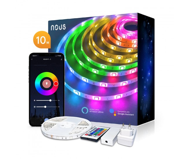 Banda LED Smart Nous F2 WiFi, 10 metri, Control APP