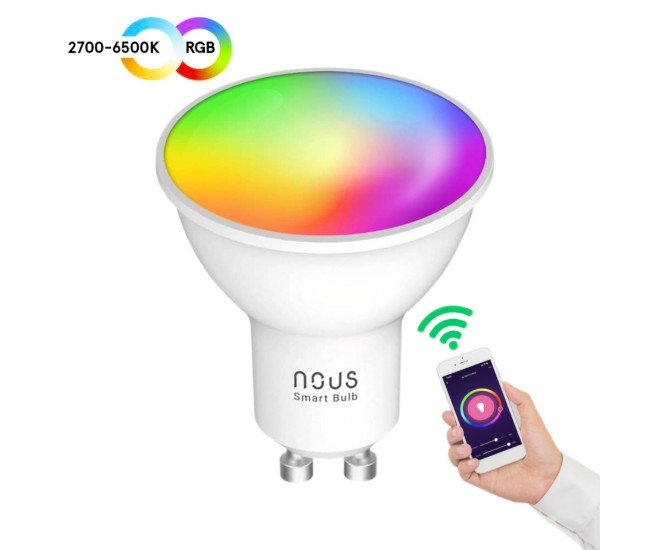 Bec LED RGB Smart NOUS P8, GU10, Control din aplicatie