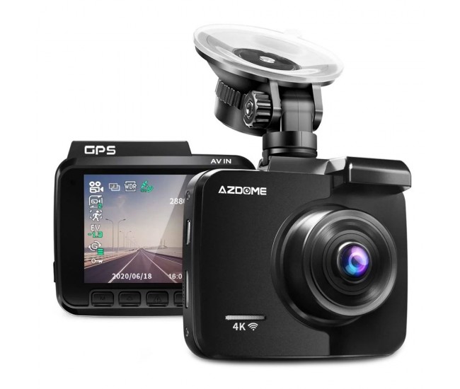 Camera auto DVR AZDOME GS63H, 4K, WiFi, GPS, Unghi 170  , WDR, G-Sensor, Mod parcare, Filmare in bucla