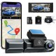 Camera auto DVR AZDOME M550, Tripla, 4K, WiFi, GPS, Unghi 170  , WDR, G-Sensor, Mod parcare, Card 64Gb inclus