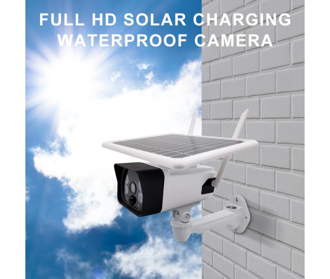 Camera de supraveghere WIFi cu panou solar Rovo SN-P5, 1080P HD,CCTV,  Night Vision, Senzori miscare, Alexa, Google Home, Tuya