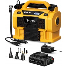 Compresor portabil cu acumulator AstroAI 3PLYE, 12V DC, 160PSI, Digital, Structura metalica, Adaptoare incluse