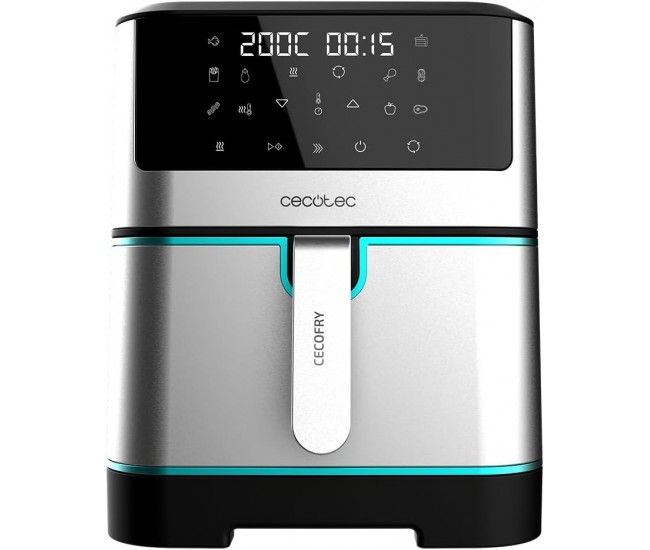 Friteuza cu aer cald fara ulei Cecotec Cecofry Supreme 8000, Air Fryer, 1800W, 8L, Control tactil, 10 Programe Presetate