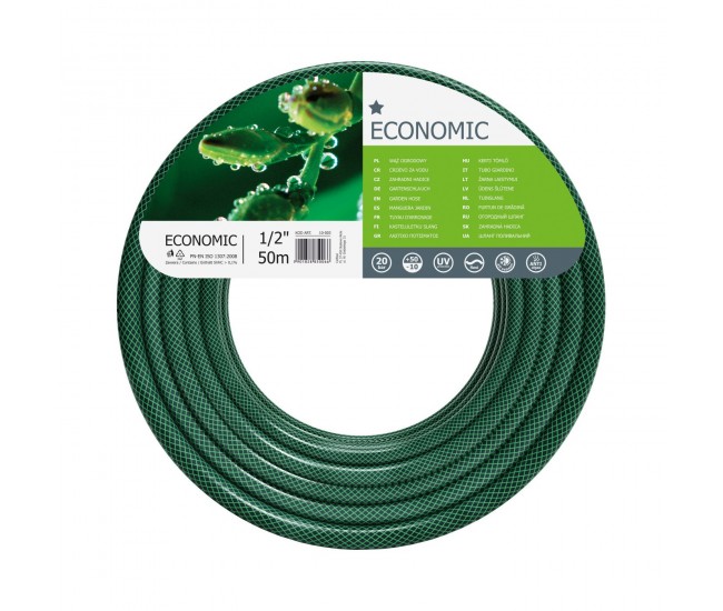 Furtun pentru gradina Cellfast ECONOMIC, 3 straturi cu armatura, 1 2   50m, protectie UV