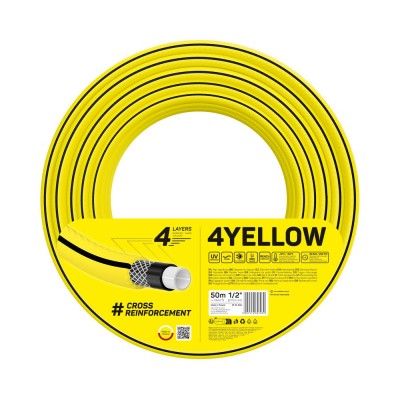 Furtun pentru gradina Cellfast 4YELLOW 1 2  , 50m, 4 straturi, protectie UV, antirasucire