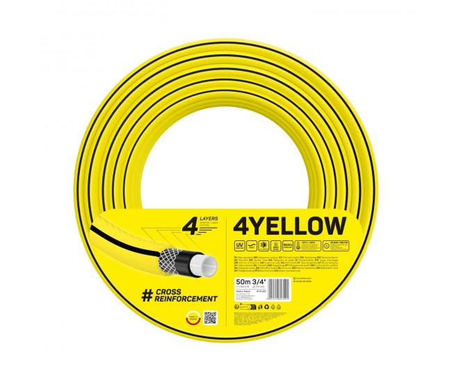 Furtun pentru gradina Cellfast 4YELLOW 3 4  , 50m, 4 straturi, protectie UV, antirasucire