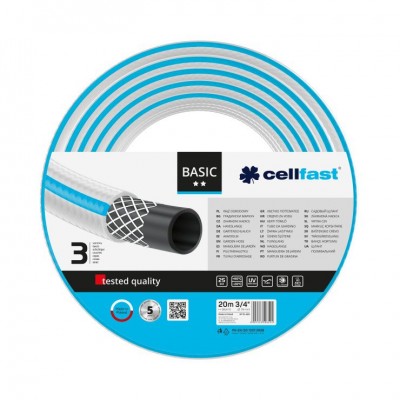 Furtun pentru gradina Cellfast BASIC cu 3 straturi, 3 4  , Armat, 20m, protectie UV