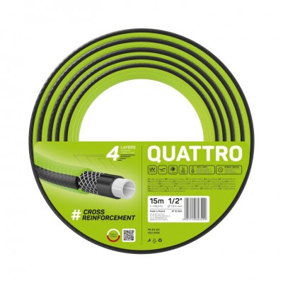 Furtun pentru gradina Cellfast QUATTRO cu 4 straturi, 1 2  ,  Armat, 15m, protectie UV