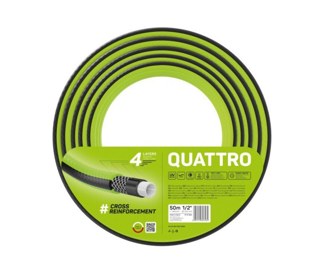 Furtun pentru gradina Cellfast QUATTRO cu 4 straturi, 1 2  , Armat, 50m, protectie UV