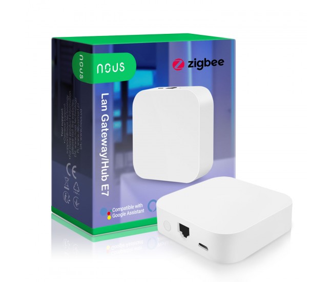 Hub inteligent de tip Gateway Nous E7, WiFi, LAN, ZigBee