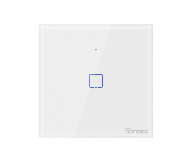 Intrerupator Smart  cu Touch Wifi + RF 433 Sonoff T1 EU TX, 1 canal