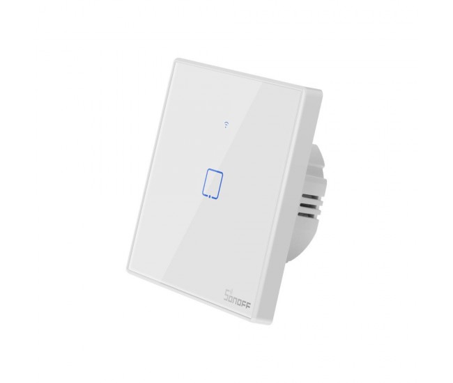 Intrerupator Smart  cu Touch WiFi + RF 433 Sonoff T2EU1C TX, (1 canal)