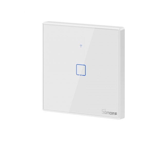 Intrerupator Smart  cu Touch WiFi + RF 433 Sonoff T2EU1C TX, (1 canal)