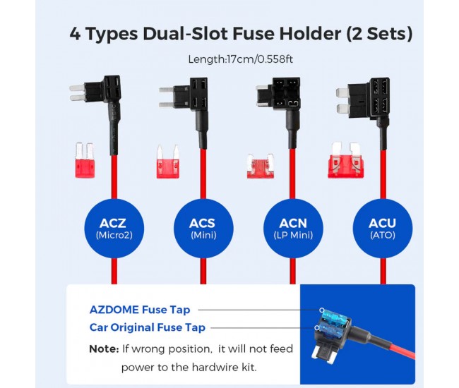 Kit cablu alimentare si monitorizare miscare pentru AZDOME JYX02, 12 24V To 5V 2.5A Mini USB