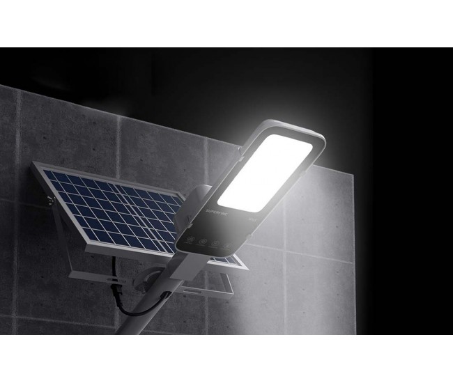 Lampa solara stradala LED Superfire FF5-A, Panou solar, Telecomanda, 63W, 500lm, 5000mAh