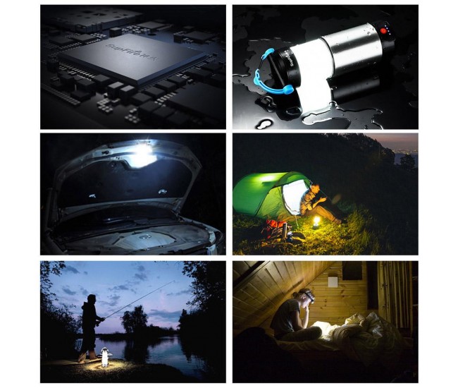 Lanterna LED SupFire T9, Pentru Camping, 800 lm, incarcare USB, PowerBank