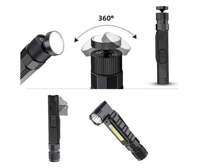 Lanterna Multifunctionala LED Supfire G19, USB, 500lm, 200m, incarcare USB, lumina rosie, suport cap, prindere magnetica