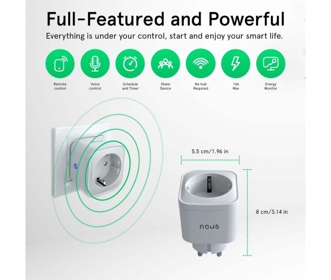 Priza inteligenta WiFi NOUS A7, 16A