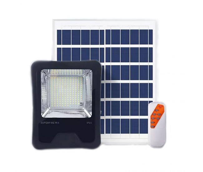 Proiector LED Superfire FF1-B, Panou solar, Senzor Lumina, 41W, 320lm, 5000mAh, Telecomanda